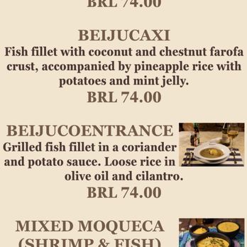 Beijupirá - Menu - Seafood Near Me - Olinda, Prince Edward Island