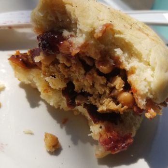 Sweet Theory Baking - Half eaten double down biscuit sandwich w/ harvest jam on it. Definitely hits the sweet and savory spot like nothing you've ever had before. - Bakeries Near Me - Jacksonville, Florida Sweet Theory Baking - Half eaten double down biscuit sandwich w/ harvest jam on it. Definitely hits the sweet and savory spot like nothing you've ever had before. - Bakeries Near Me - Jacksonville, Florida