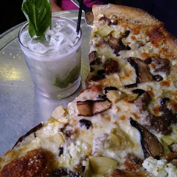 Mellow Mushroom - Sirlon pizza and a Hendricks Refreaher cocktail - Pizza Near Me - Arlington, Texas
