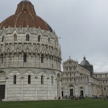 Piazza dei Miracoli - The buildings inside Piazza dei Miracoli. From front to back: The Baptistery, Cathedral, and Campanile (Leaning Tower) - Landmarks & Historical Buildings Near Me - Pisa, PI