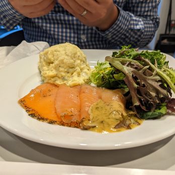 IKEA Restaurant - Smoked salmon platter with potato salad and greens - Coffee & Tea Near Me - Nottingham, Maryland