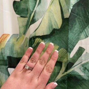 Golden Nails - short square shaped french Acrylic Nail Tip Set - Nail Salons Near Me - Daly City, California Golden Nails - short square shaped french Acrylic Nail Tip Set - Nail Salons Near Me - Daly City, California