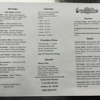 Camp Union Pizzeria - the menu - Pizza Near Me - Seabeck, Washington Camp Union Pizzeria - the menu - Pizza Near Me - Seabeck, Washington