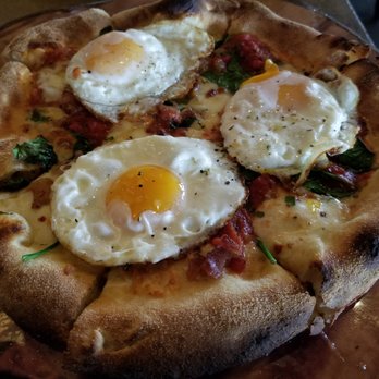 TruFire - Breakfast Pizza - Filling But Lite on the Bacon Pieces - New American Near Me - Frisco, Texas