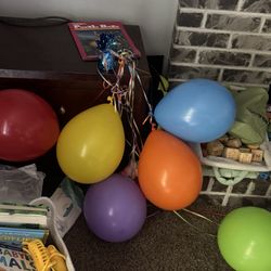 The deflated balloons about 36 hours after bringing them home