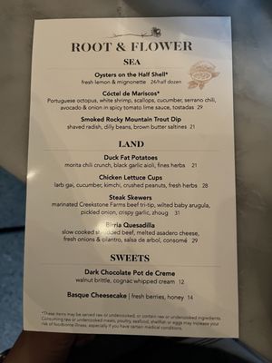 Menu photo 5 Root & Flower Vail, CO