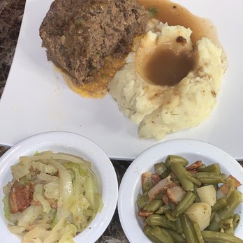 Janniemaes Cafe - Meatloaf Meal W/Cabbage &Green Beans - Soul Food Near Me - Tampa, Florida Janniemaes Cafe - Meatloaf Meal W/Cabbage &Green Beans - Soul Food Near Me - Tampa, Florida