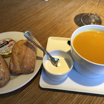 L'avenue at Saks - Excellent pumpkin soup served with crème fraiche, wonderful warm Bridor bread and French butter. Best meal I had on my trip - French Near Me - New York, New York L'avenue at Saks - Excellent pumpkin soup served with crème fraiche, wonderful warm Bridor bread and French butter. Best meal I had on my trip - French Near Me - New York, New York