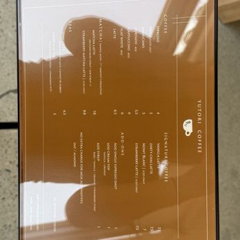 Yutori Coffee - menu as of 09/24/2026 - Coffee & Tea Near Me - Temple City, California Yutori Coffee - menu as of 09/24/2026 - Coffee & Tea Near Me - Temple City, California