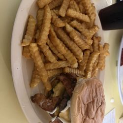 A & J Diner - Double Burger with bacon and cheese. (Thing was massive)