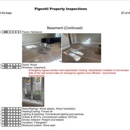 Photo of basement window w/ Pella stickers
