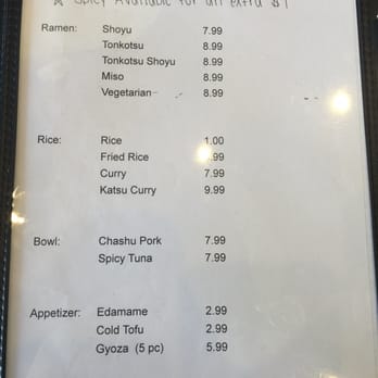 Masa Ramen - Menu, Page 2 (11/04/2015) - Ramen Near Me - Santa Clarita, California