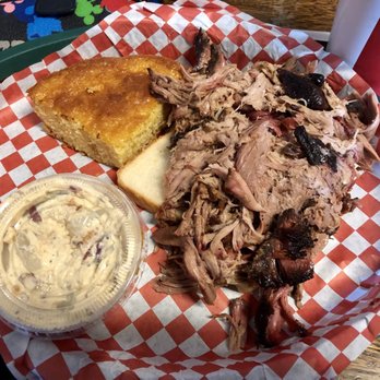 Steamboat BBQ - My pulled pork sandwich. Very good! Potato salad was good too. - Barbeque Near Me - Wheaton, Illinois