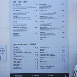 Hirtshals Fiskehus - De menu kaart