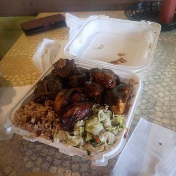 Island Spice - Combo plate  ox tails and Bbq chicken. - Caribbean Near Me - San Diego, California