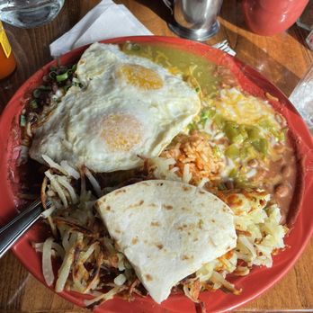 MartAnne's - Chilaquiles with two over medium eggs - Breakfast & Brunch Near Me - Flagstaff, Arizona