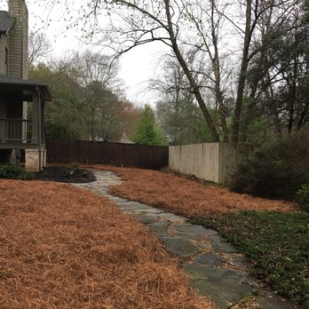 LawnTech Landscaping - Here is one of our Pine Straw installations. - Lawn Services Near Me LawnTech Landscaping - Here is one of our Pine Straw installations. - Lawn Services Near Me