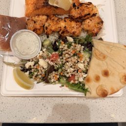 Salmon and chicken plate
