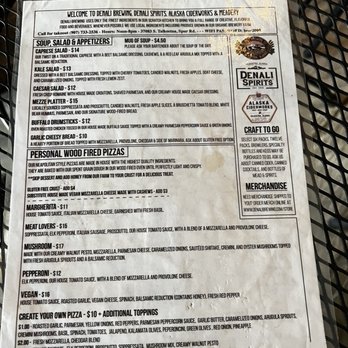 Denali Brewing Company - Taproom food menu - Breweries Near Me - Talkeetna, Alaska Denali Brewing Company - Taproom food menu - Breweries Near Me - Talkeetna, Alaska