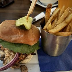 The Sherlock Holmes Pub - Mushroom Swiss chicken sandwich