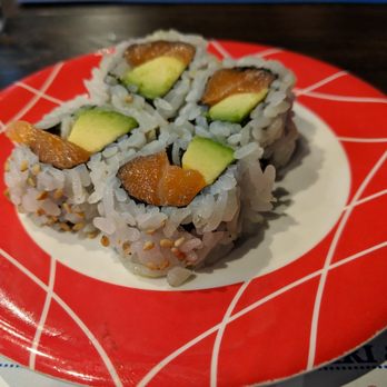 Sushi Train - Salmon avocado maki - Sushi Bars Near Me - Minneapolis, Minnesota Sushi Train - Salmon avocado maki - Sushi Bars Near Me - Minneapolis, Minnesota