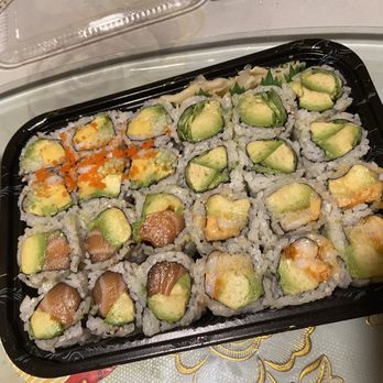 Avocado Sushi - we have top easter roll, Avocado Roll with jalapeño, bottom Salmon Avocado Roll, Spicy Shrimp Avocado Roll - Sushi Bars Near Me - Staten Island, New York Avocado Sushi - we have top easter roll, Avocado Roll with jalapeño, bottom Salmon Avocado Roll, Spicy Shrimp Avocado Roll - Sushi Bars Near Me - Staten Island, New York