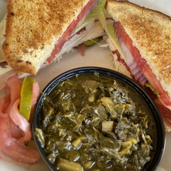 Water Pig BBQ - Club sandwich with collard greens - Barbeque Near Me - Pensacola Beach, Florida Water Pig BBQ - Club sandwich with collard greens - Barbeque Near Me - Pensacola Beach, Florida