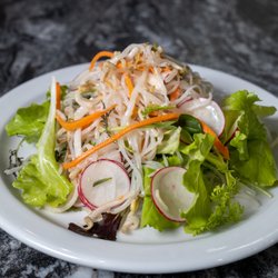 Feast - Glass Noodle Salad
with julienned root vegetables, fresh herbs, pickled bean sprouts, and sesame ginger vinaigrette