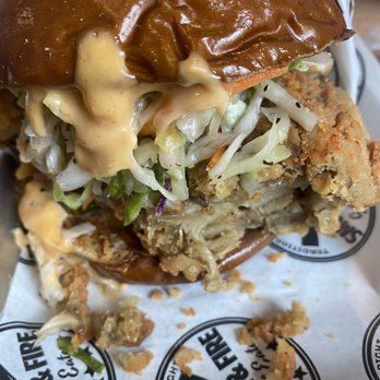 Smoke & Fire Social Eatery - Rudy's Vegan Stacked Sando - Comfort Food Near Me - Paramount, California