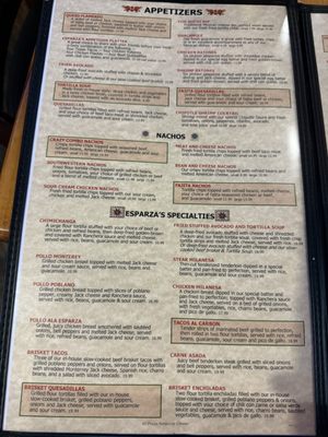Menu photo 1 Esparza's Restaurante Mexicano Grapevine, TX