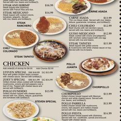 Los Tapatios Mexican Restaurant - Dinner menu