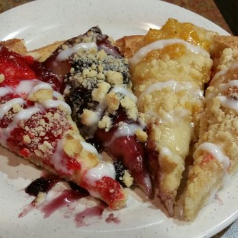 Pizza Ranch - From left to right strawberry, blueberry, Peach, apple dessert pizza - Pizza Near Me - Casper, Wyoming Pizza Ranch - From left to right strawberry, blueberry, Peach, apple dessert pizza - Pizza Near Me - Casper, Wyoming
