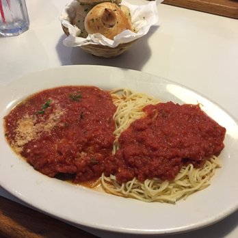 Bravo Restaurant - Lunch Menu Eggplant Parmigiana and Spaghetti $8.99 - Italian Near Me - Aiea, Hawaii
