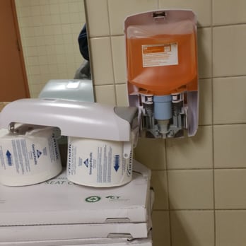 Raley's - Broken dispenser and supplies stacked next to the sink. - Grocery Near Me - Sacramento, California Raley's - Broken dispenser and supplies stacked next to the sink. - Grocery Near Me - Sacramento, California