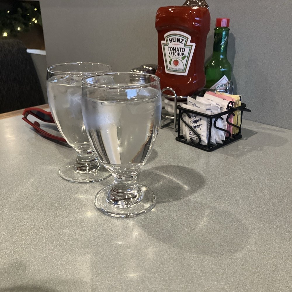 The drinks and condiments at our booth!