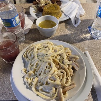 Mi Casita - Alfredo Pasta with chicken and trifongo with carne frita - Puerto Rican Near Me - San Juan, Puerto Rico Mi Casita - Alfredo Pasta with chicken and trifongo with carne frita - Puerto Rican Near Me - San Juan, Puerto Rico