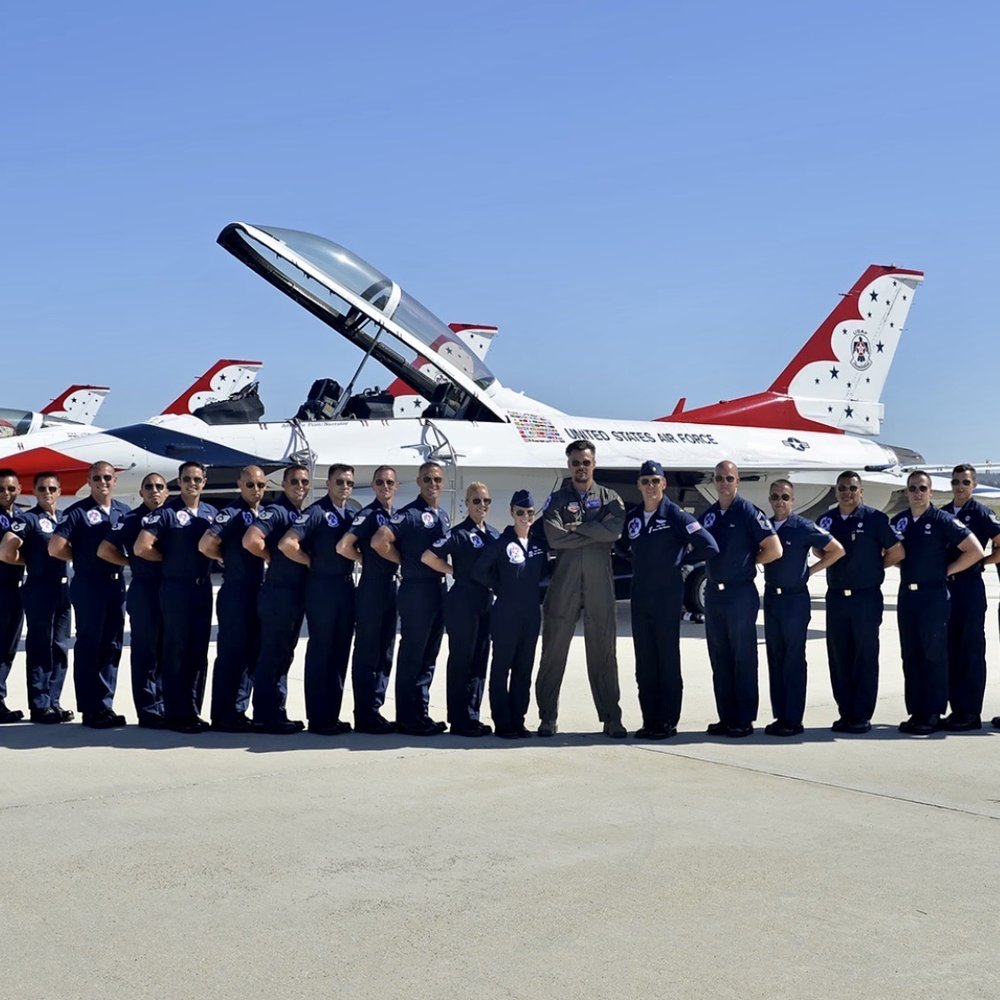 Thunderbirds - Actor Josh Duhamel with the Thunderbirds crew! - Museums Near Me - Nellis Afb, Nevada