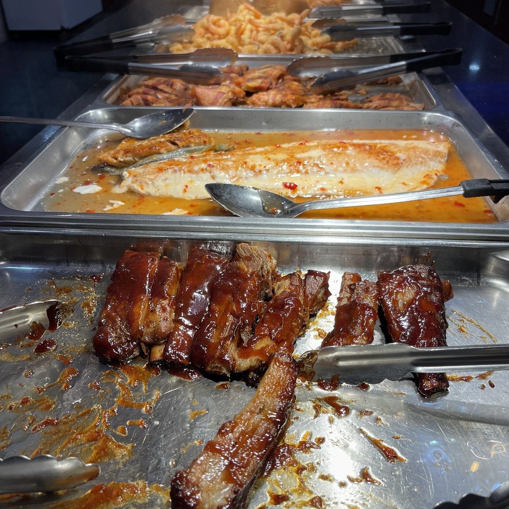 New China King Buffet - Ribs, Fish, Chicken, & Shrimp. Food was warm but had no flavor! - Chinese Near Me - Denton, Texas New China King Buffet - Ribs, Fish, Chicken, & Shrimp. Food was warm but had no flavor! - Chinese Near Me - Denton, Texas
