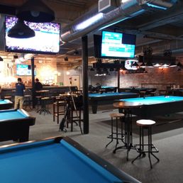 View from the interior. Each table has its own set of overhead lights which can be turned off when not in use.