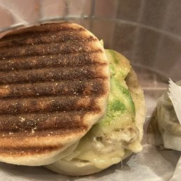 Egg and cheese on an English