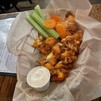 The Wild Hare - Cauliflower Buffalo wings; we literally fought for alll the dipping sauce! - New American Near Me - Stillwater, Minnesota