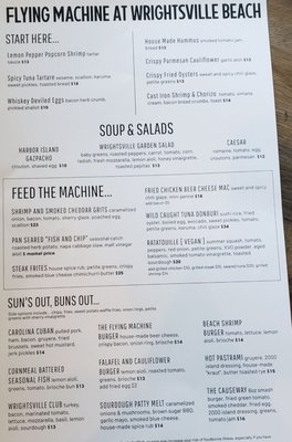Menu photo 6 Flying Machine Oyster Bar Wrightsville Beach, NC