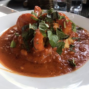 Stella's - Shrimp over bean purée and an amazing sauce - Greek Near Me - Charleston, South Carolina