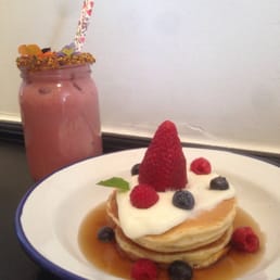 Special pancake with garden of delight smoothie Special pancake with garden of delight smoothie