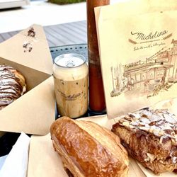 Michelina - Nutella banana croissant, Chocolate croissant, and Almond croissant. All ordered at the pop-up at the Americana- Glendale, Ca.