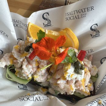 The Saltwater Social - Highlight of the trip! Gorgeous shrimp on toast, a recipe from the owners grandmother - Seafood Near Me - Sydney, Nova Scotia The Saltwater Social - Highlight of the trip! Gorgeous shrimp on toast, a recipe from the owners grandmother - Seafood Near Me - Sydney, Nova Scotia