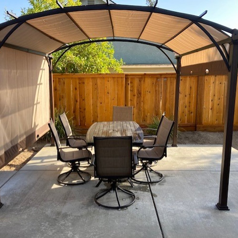 Living Acccents 10 x 10 Arched Pergola with 7 piece Dining set