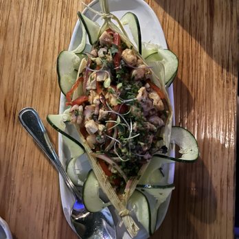 La Uno Cocina de Mar - Timbalito with octopus and fish - Seafood Near Me - McAllen, Texas La Uno Cocina de Mar - Timbalito with octopus and fish - Seafood Near Me - McAllen, Texas