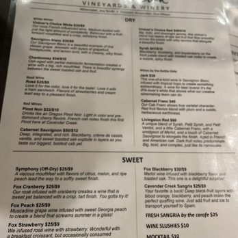 Cavender Creek Vineyards - Wine menu - Wineries Near Me - Dahlonega, Georgia Cavender Creek Vineyards - Wine menu - Wineries Near Me - Dahlonega, Georgia