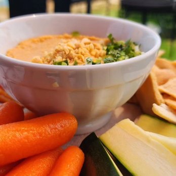Trinity Vineyards - Peanut hummus with fresh veggies - Wine Tasting Room Near Me - Salem, Oregon